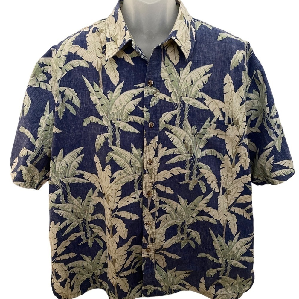 COOKE STREET Honolulu Blue Hawaii Aloha Reverse Print Tropical Shirt Men 2XL